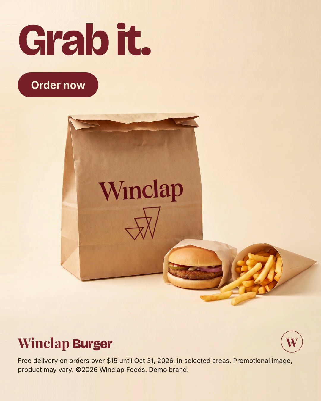 Winclap static ad, scene 3: hand grabbing a can