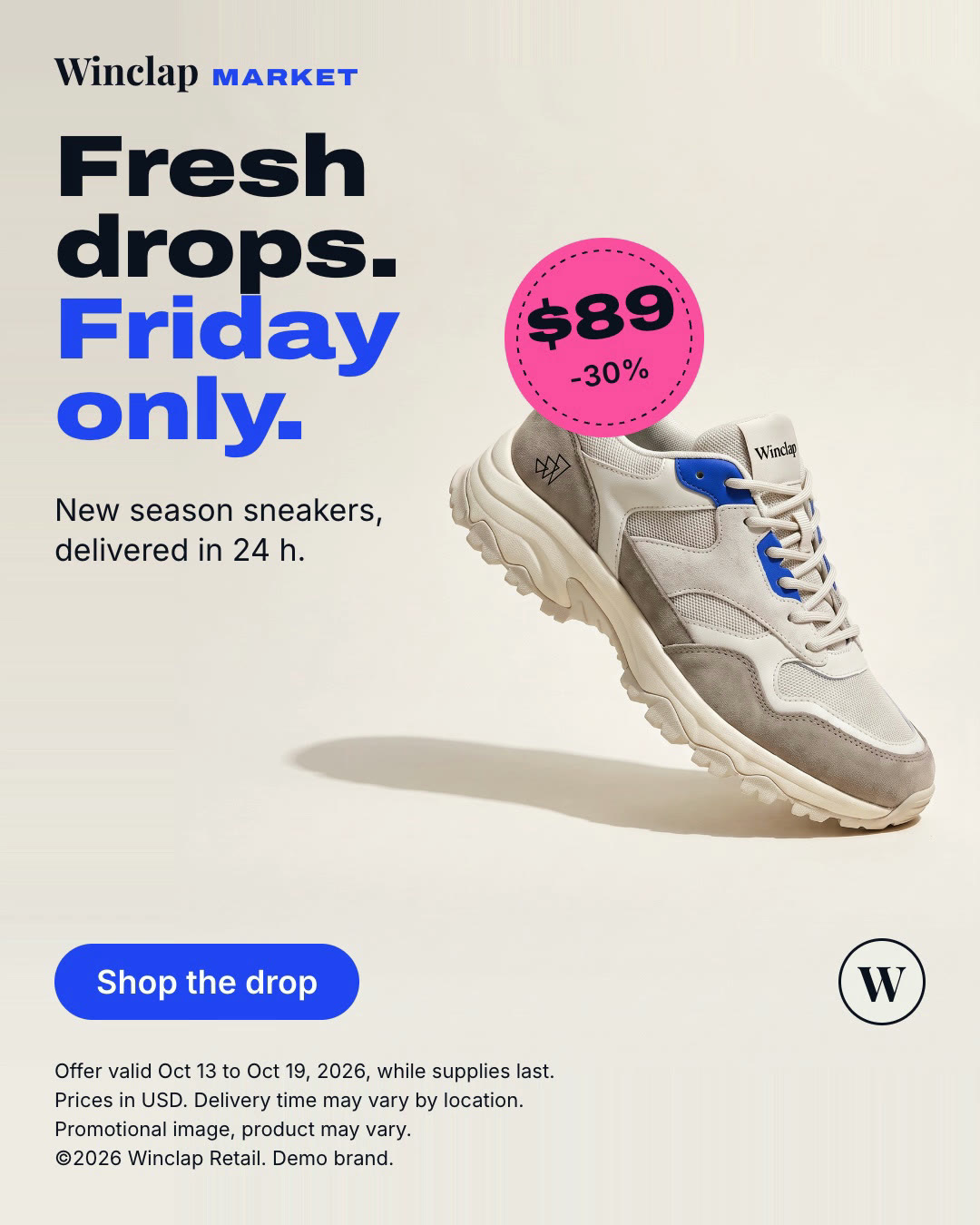 Original Winclap Market sneaker key visual, 4:5
